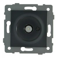 Розетка 1-я TV чёрная A-035B AWS