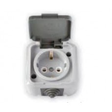 Розетка 1-я ОУ с/з IP54 SD-V1003WG AWS