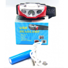 Фонарик налобный MX-906-1 аккумулятор+зарядка Micro