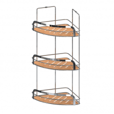 Полка д/ванной угловая тройная Wood FOR-WOD03-U