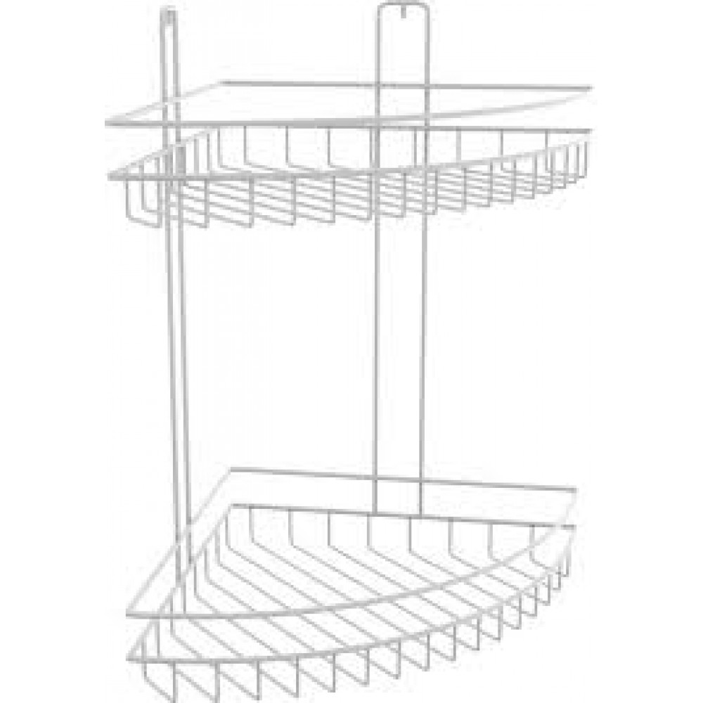 Полка д/ванной угловая двойная Masto белая FOR-DIM152w