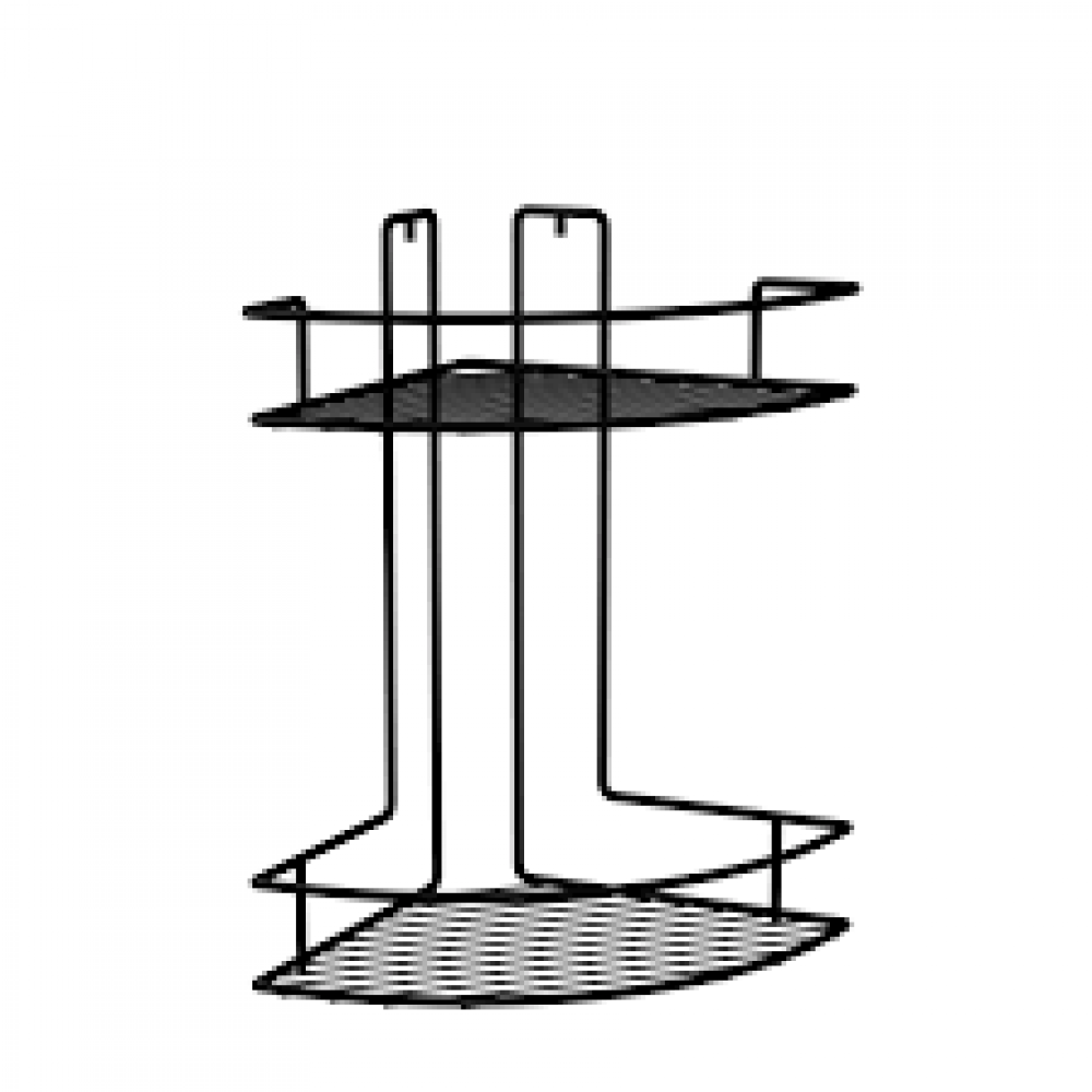 Полка д/ванной угловая двойная Гетсби черная FOR-RUS003 Полка д/ванной угловая двойная Гетсби черная FOR-RUS003