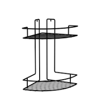 Полка д/ванной угловая двойная Гетсби черная FOR-RUS003