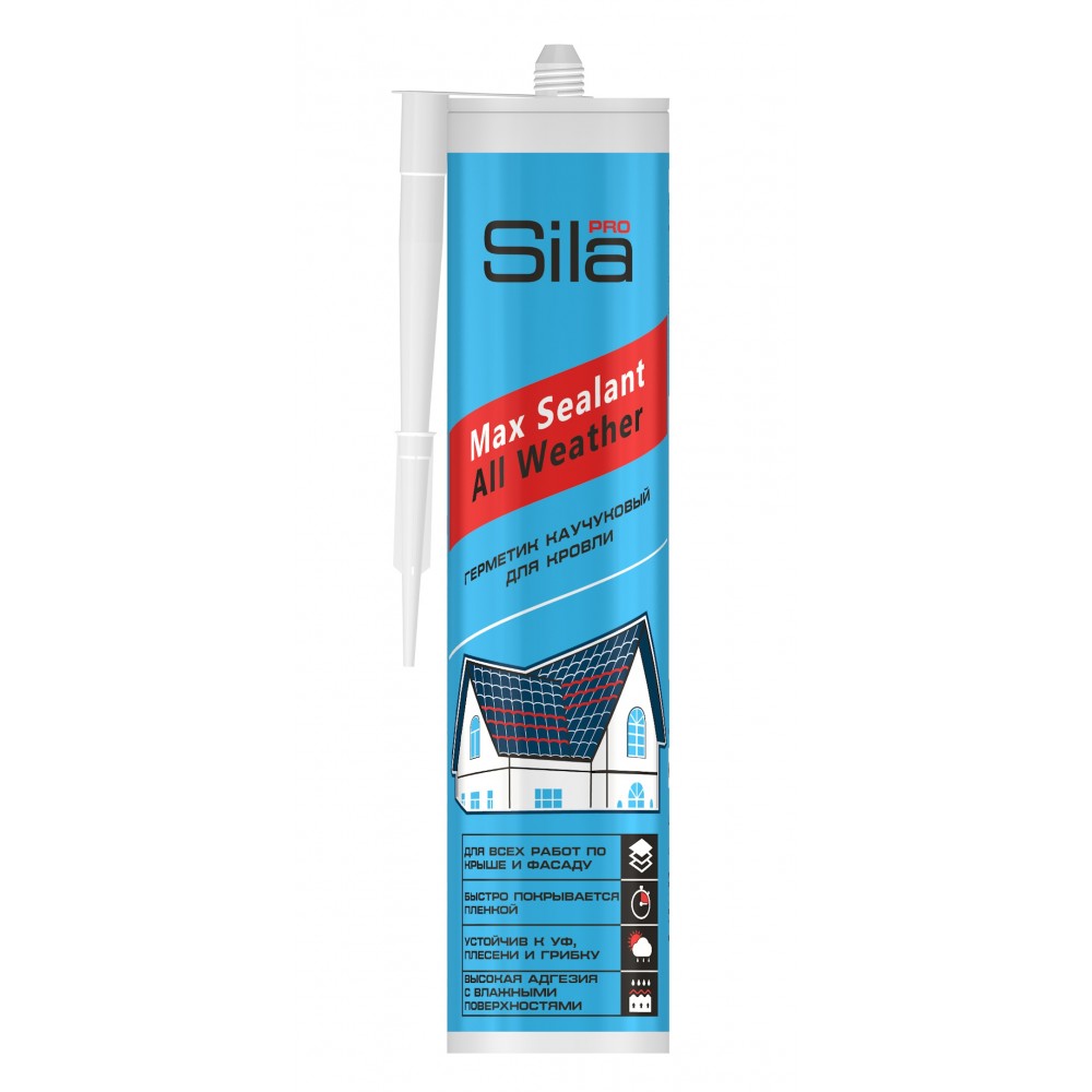 Герметик Кровельный Каучуковый черный Sila PRO Max Sealant All weather 290мл. SAWBL290 Герметик Кровельный Каучуковый черный Sila PRO Max Sealant All weather 290мл. SAWBL290