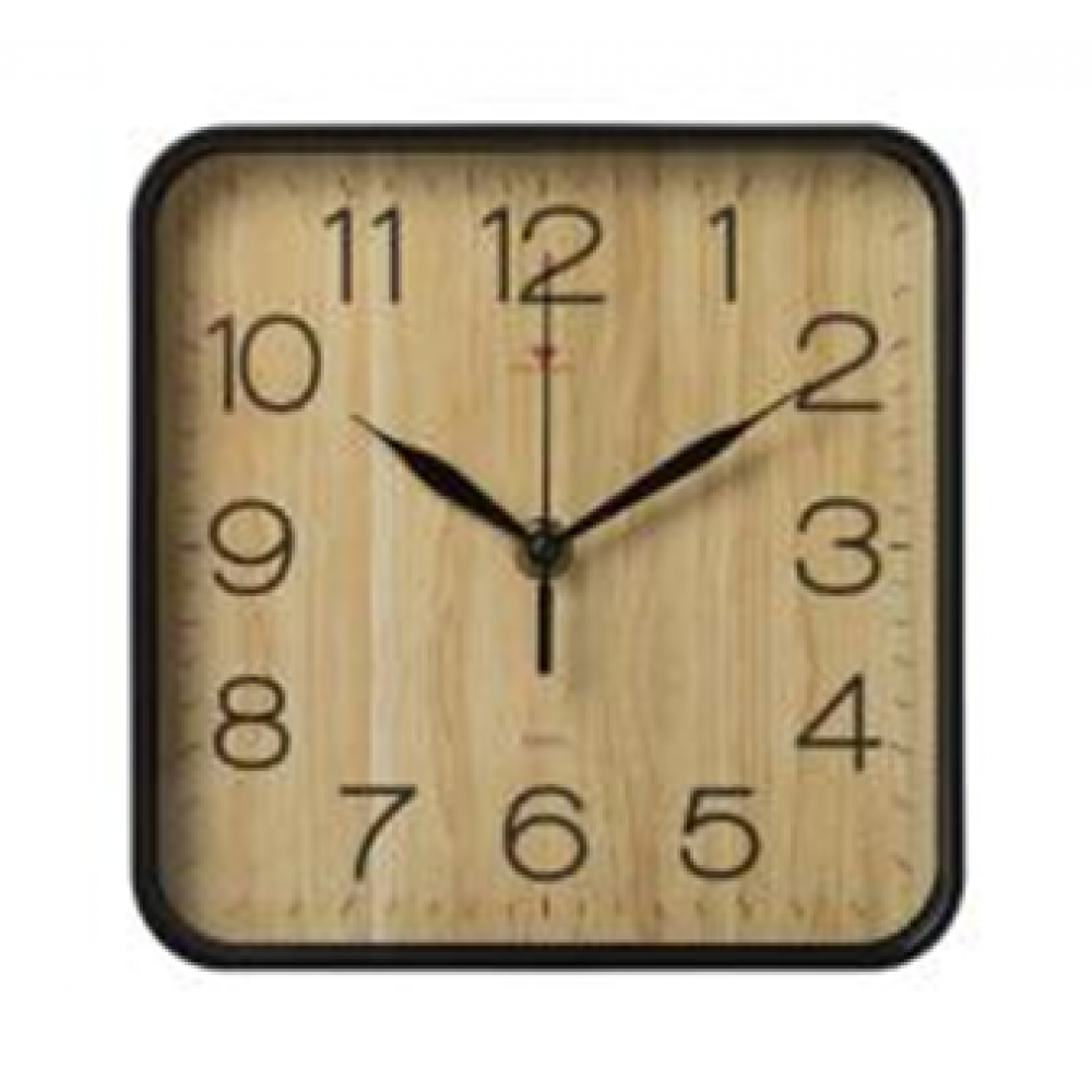 Часы настенные квадрат 19х19см, корпус черный, "Дерево", Рубин 1918-112 Часы настенные квадрат 19х19см, корпус черный, "Дерево", Рубин 1918-112