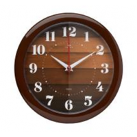 Часы настенные круг d=24,5см, корпус коричневый "Паркет" "Рубин" 2323-104