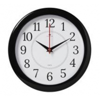 Часы настенные круг d=24,5см, корпус черный "Классика" "Рубин" 2323-293B