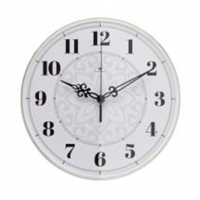 Часы настенные круг d=25см, основание белое "Узор" "Рубин" 2524-124