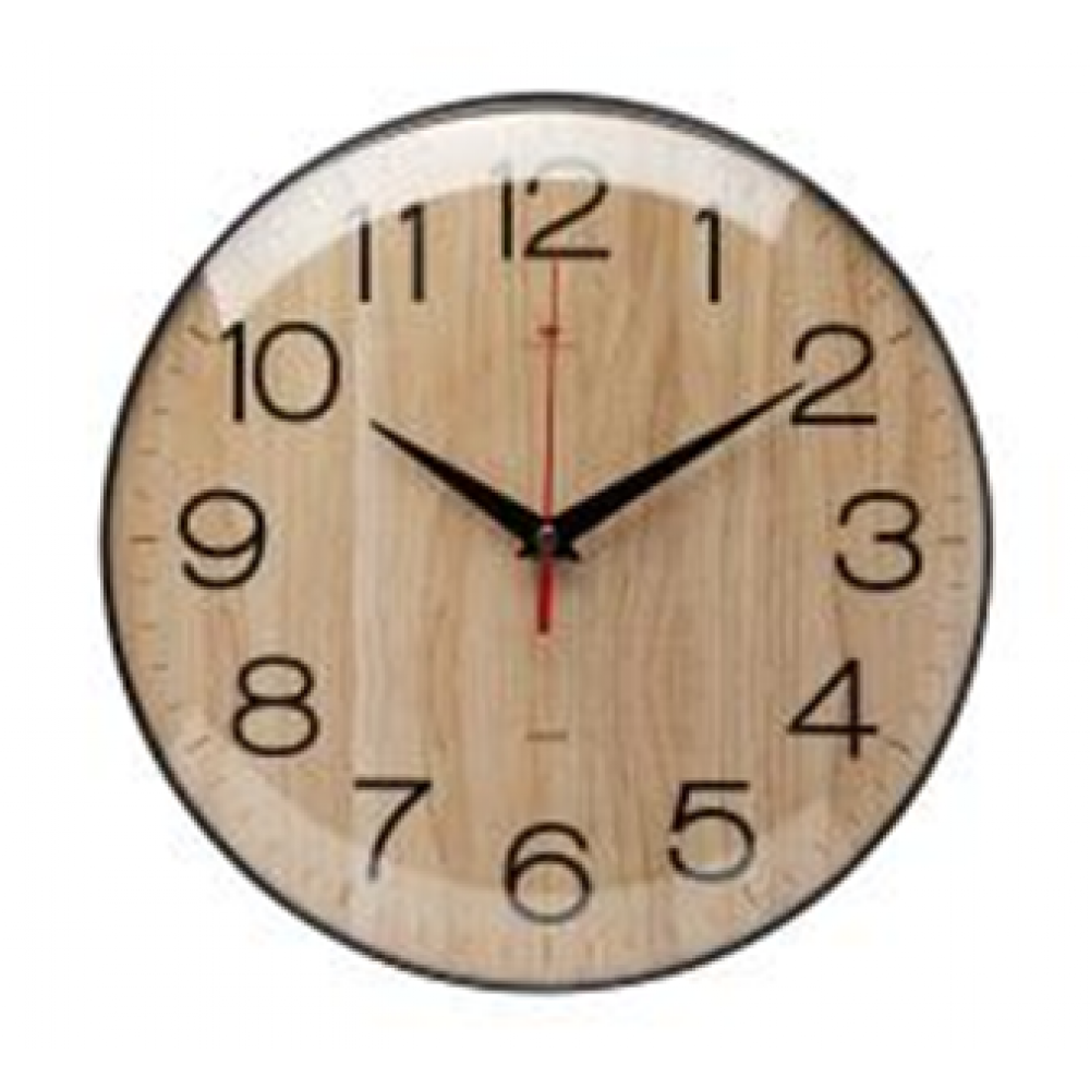Часы настенные круг d=25см, основание черное "Текстура дерева" "Рубин" 2526-003 Часы настенные круг d=25см, основание черное "Текстура дерева" "Рубин" 2526-003