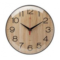 Часы настенные круг d=25см, основание черное "Текстура дерева" "Рубин" 2526-003