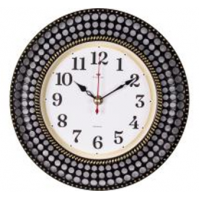 Часы настенные круг d=29 см, корпус черный с золотом "Классика" "Рубин" 2917-002