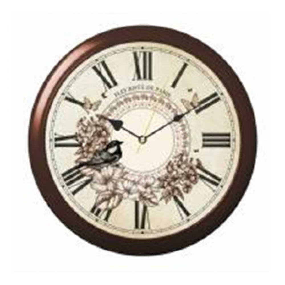 Часы настенные круг d=29см, корпус коричневый "Птица" 6026-038 Часы настенные круг d=29см, корпус коричневый "Птица" 6026-038