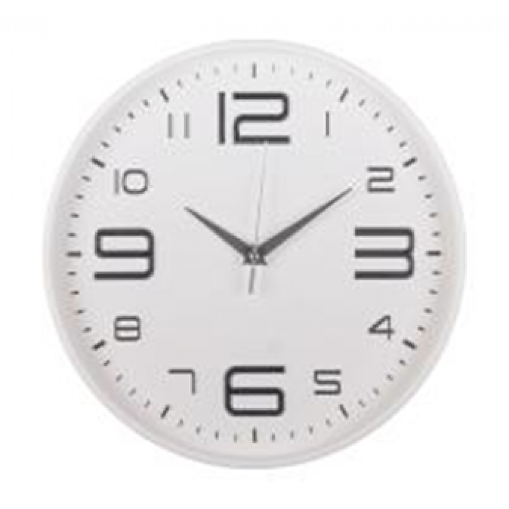 Часы настенные круг d=30см, корпус белый+серебро, "Классика", "Рубин" 3015-002