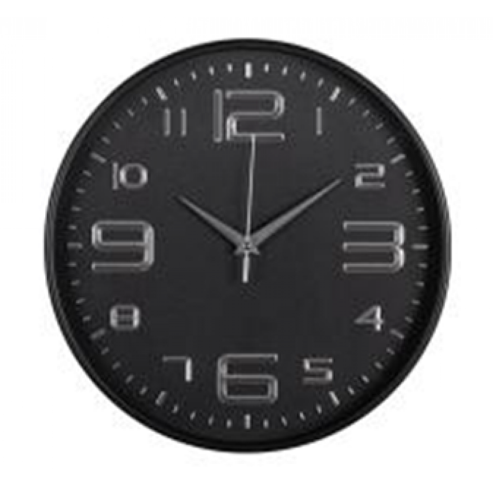 Часы настенные круг d=30см, корпус чёрный, "Классика", "Рубин" 3015-003