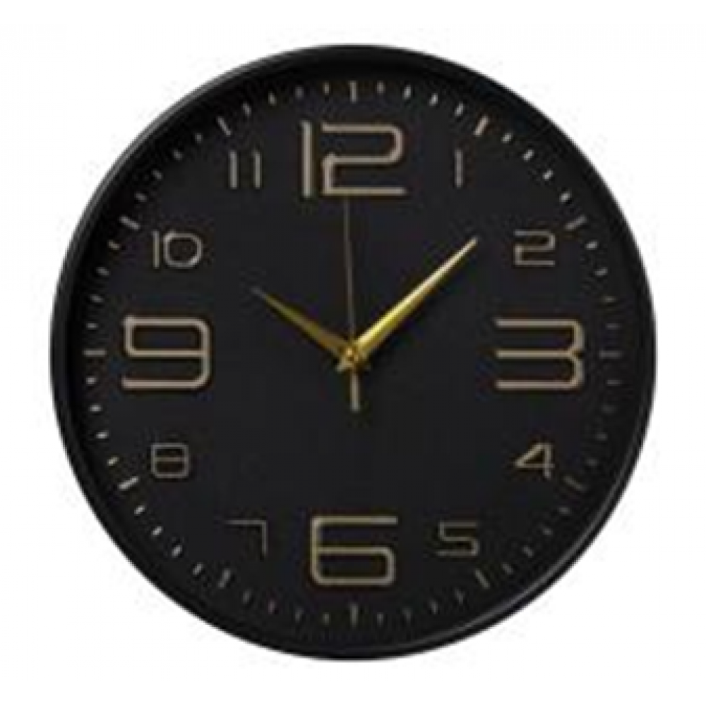 Часы настенные круг d=30см, корпус чёрный, "Классика", Рубин 3015-005