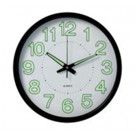 Часы настенные круг d=30см, корпус черный "Светящиеся", Рубин 3027-031