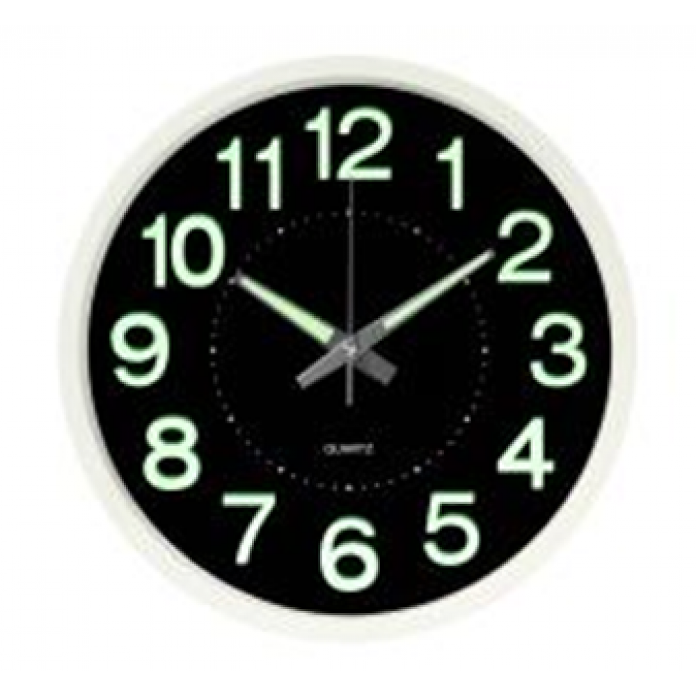 Часы настенные круг d=30см, корпус белый "Светящиеся", Рубин 3027-032 Часы настенные круг d=30см, корпус белый "Светящиеся", Рубин 3027-032