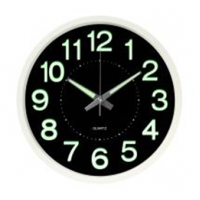 Часы настенные круг d=30см, корпус белый "Светящиеся", Рубин 3027-032