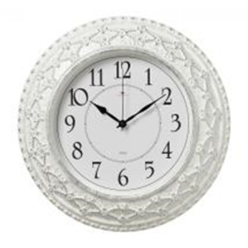 Часы настенные круг d=38см, корпус белый с серебром "Классика" "Рубин" 3825-006 Часы настенные круг d=38см, корпус белый с серебром "Классика" "Рубин" 3825-006