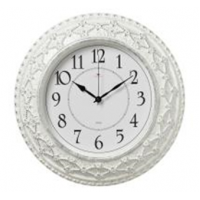 Часы настенные круг d=38см, корпус белый с серебром "Классика" "Рубин" 3825-006