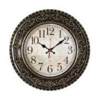 Часы настенные круг d=38см, корпус черный с золотом "Классика" "Рубин" 3825-007