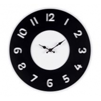 Часы настенные из МДФ, корпус белый+черный, d=35, "Классика" Рубин 3529-002