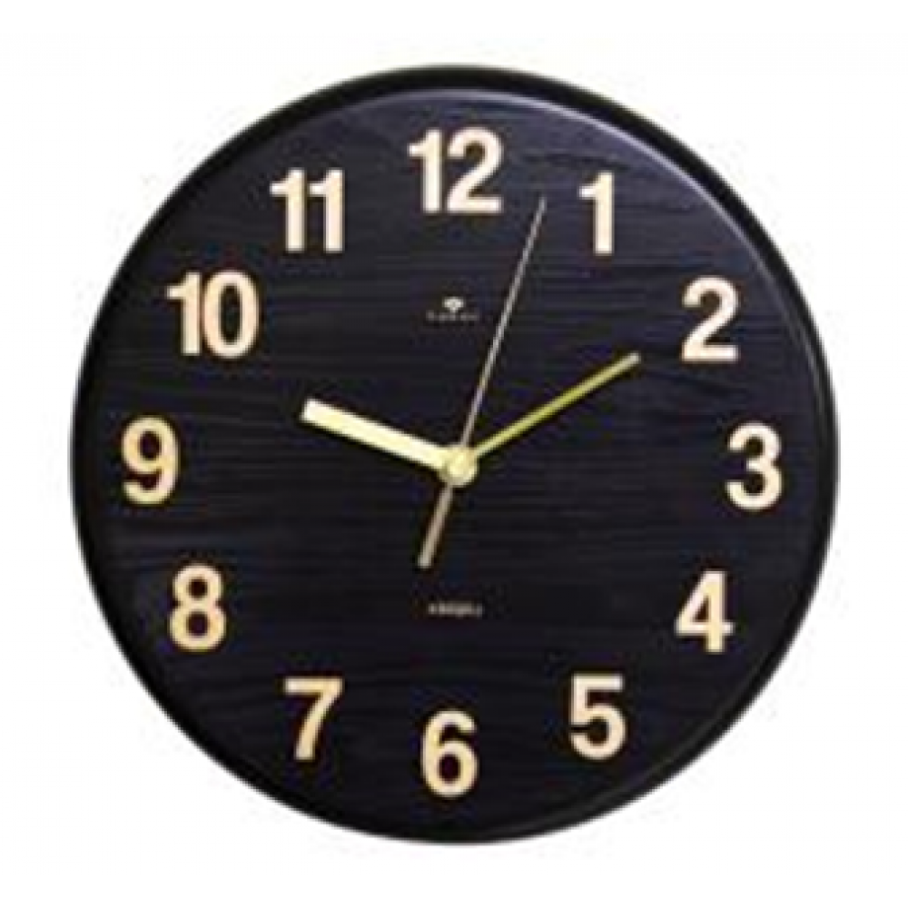 Часы настенные из металла, d=27 см, черный "Текстура дерева" Рубин 2626-004 Часы настенные из металла, d=27 см, черный "Текстура дерева" Рубин 2626-004