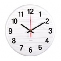 Часы настенные из металла, d=27 см, белый "Текстура дерева" Рубин 2626-005