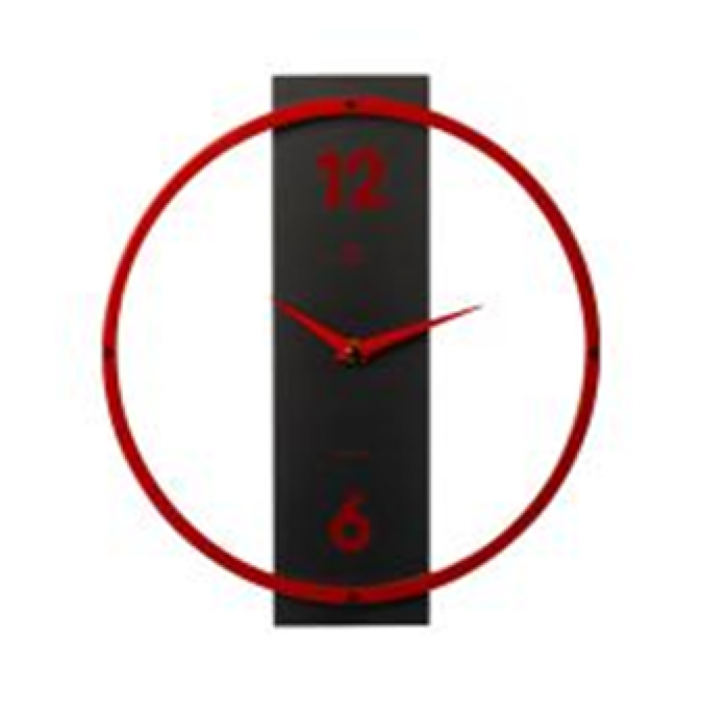 Часы настенные  металл+ дерево, круг 30,5 см, красный+черный "Time 3" Рубин 3330-003
