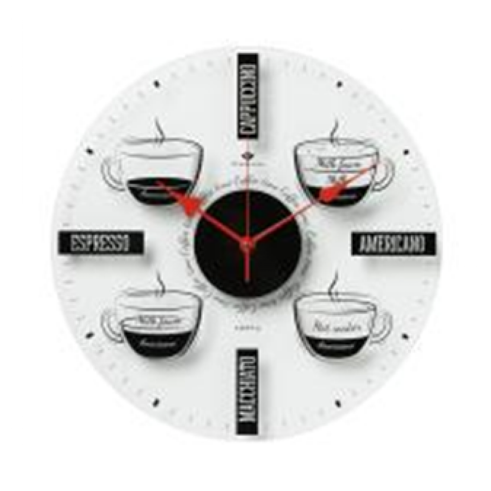 Часы настенные прозрачные, открытая стрелка "Coffee time" 3433-001