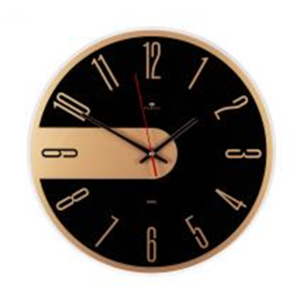 Часы настенные прозрачные d-39 см, открытая стрелка "Стиль черный" 4041-004