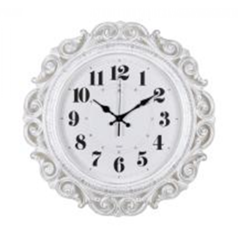 Часы настенные круг ажурный d=40,5см, корпус белый с серебром "Классика" "Рубин" 4126-004 Часы настенные круг ажурный d=40,5см, корпус белый с серебром "Классика" "Рубин" 4126-004