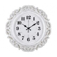 Часы настенные круг ажурный d=40,5см, корпус белый с серебром "Классика" "Рубин" 4126-004