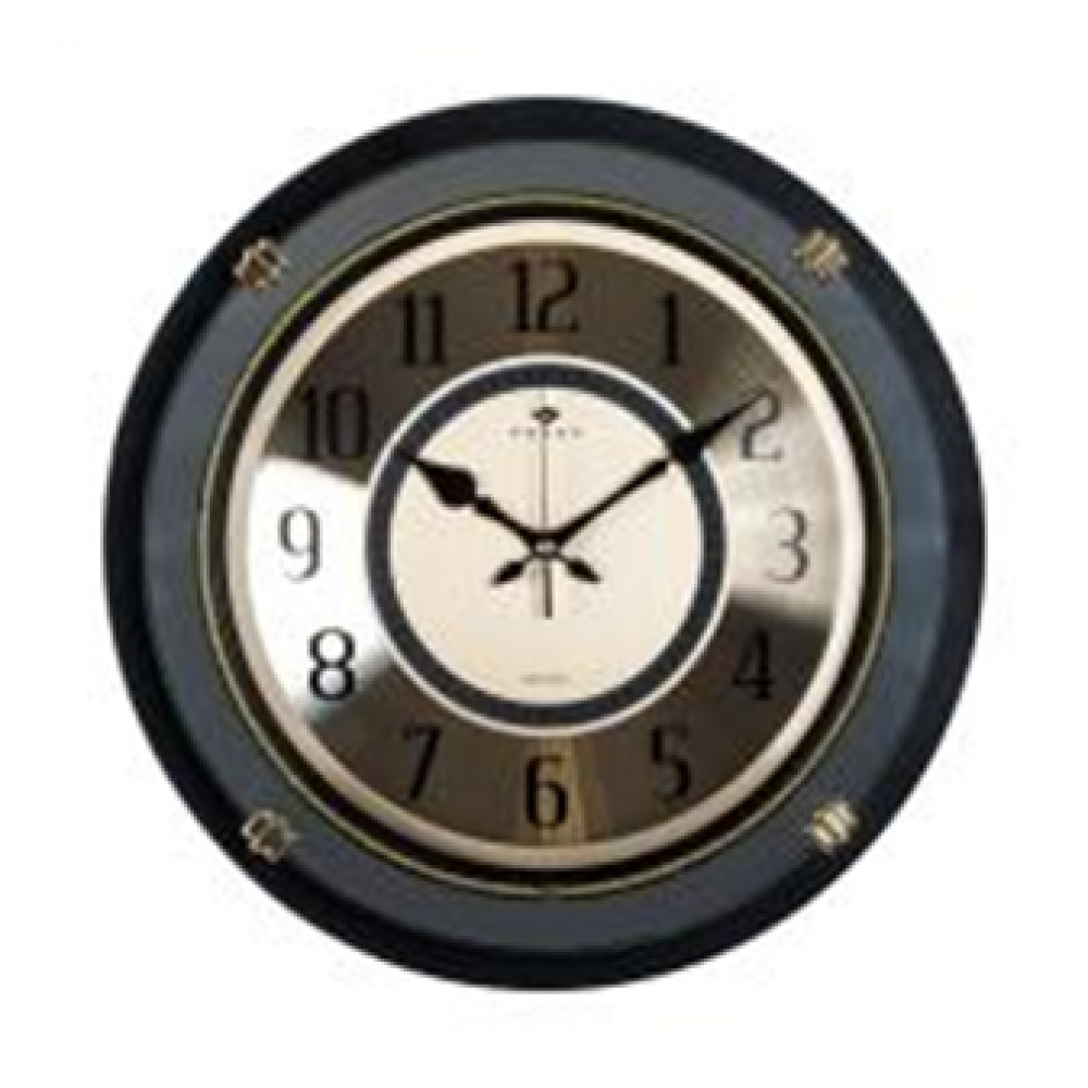 Часы настенные круг с зеркалом d=40,5см, корпус черный "Золотая классика" "Рубин" 4130-101