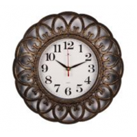 Часы настенные круглые d=30см, корпус черный с бронзой "Классика" "Рубин" 3016-007