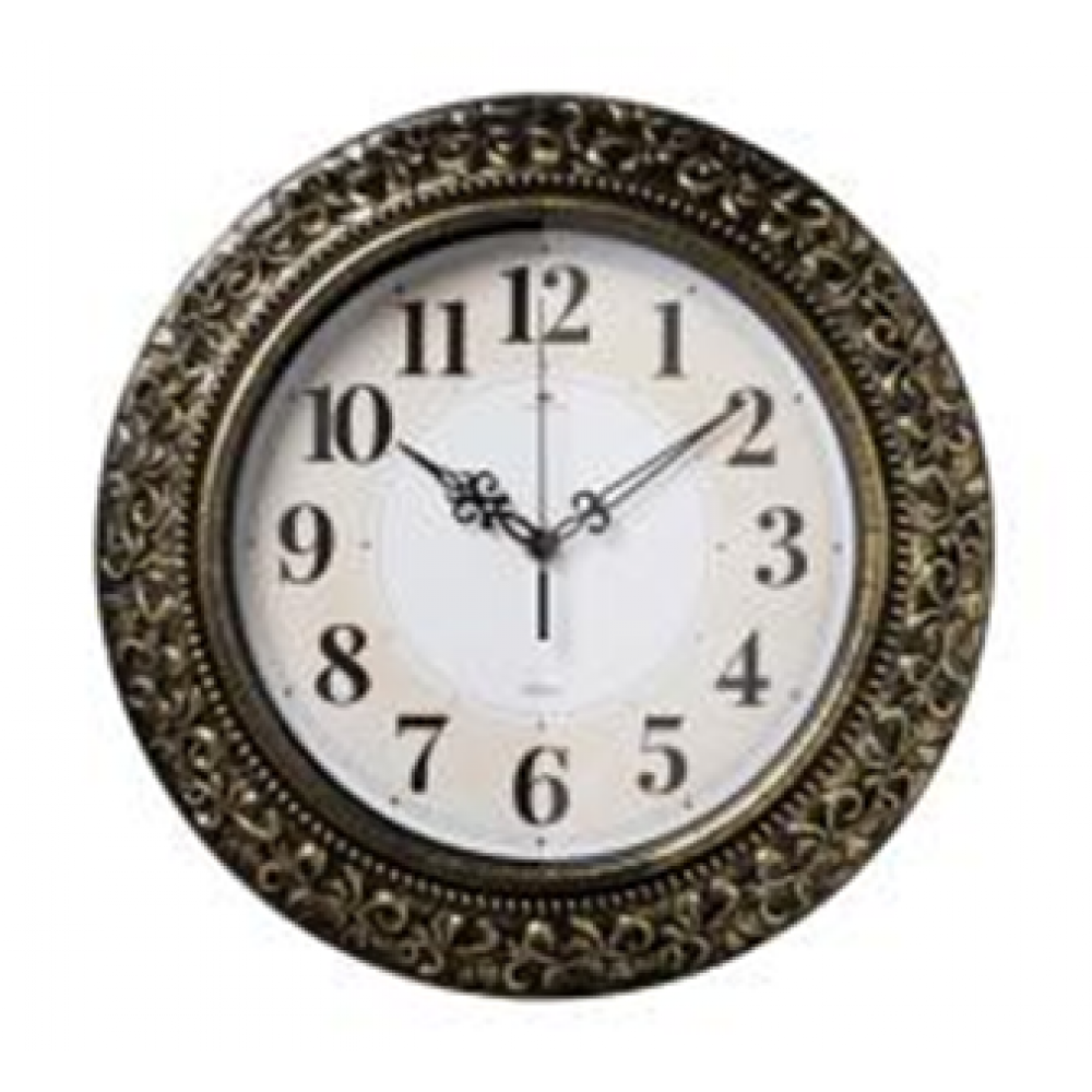 Часы настенные круг d=35 см, корпус черный с золотом "Классика" "Рубин" 3524-007