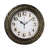 Часы настенные круг d=35 см, корпус черный с золотом "Классика" "Рубин" 3524-007