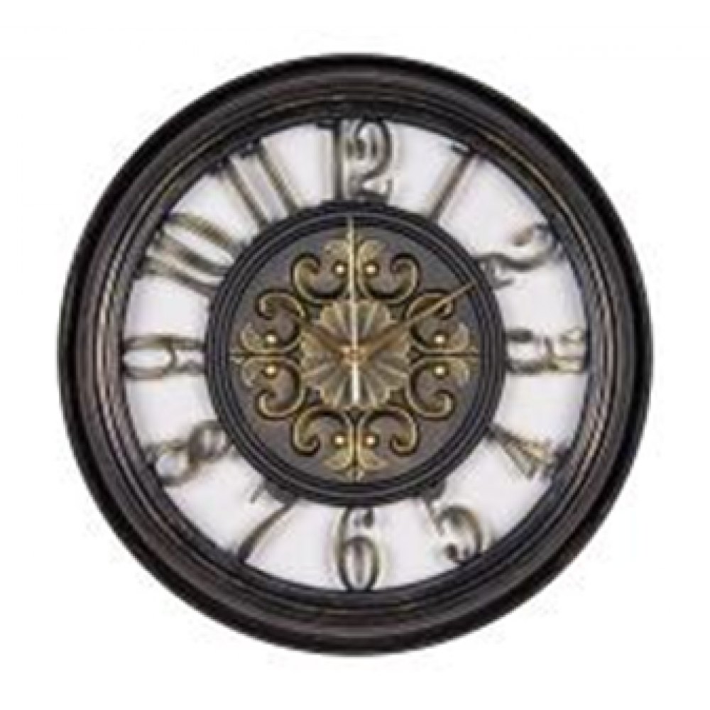 Часы настенные круг d=35см, корпус чёрный с патиной, "Античность", "Рубин" 3526-003