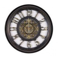 Часы настенные круг d=35см, корпус чёрный с патиной, "Античность", "Рубин" 3526-003