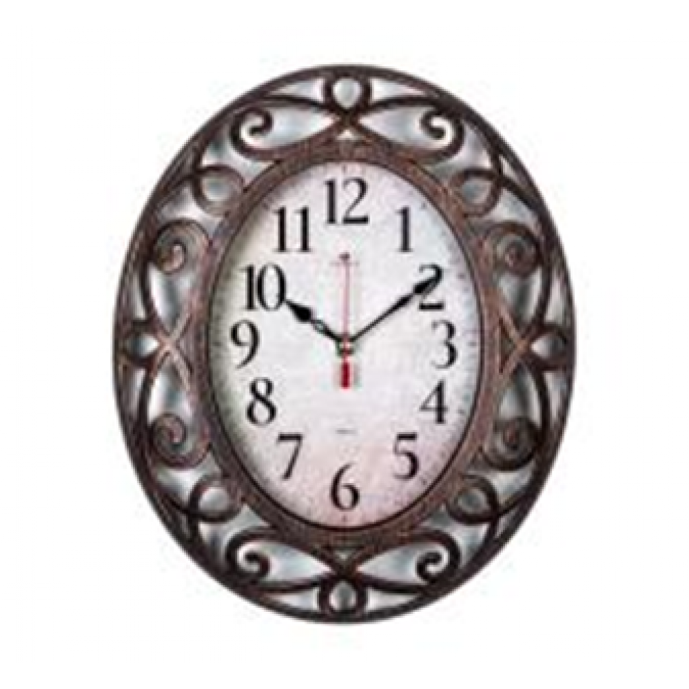 Часы настенные овал 31х26 см, корпус черный с бронзой "Классика" "Рубин" 3126-004 Часы настенные овал 31х26 см, корпус черный с бронзой "Классика" "Рубин" 3126-004