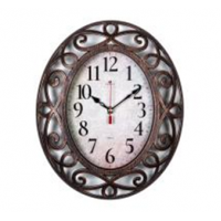 Часы настенные овал 31х26 см, корпус черный с бронзой "Классика" "Рубин" 3126-004