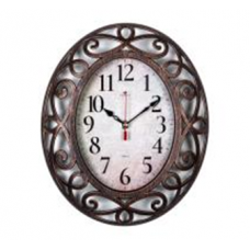 Часы настенные овал 31х26 см, корпус черный с бронзой "Классика" "Рубин" 3126-004 Часы настенные овал 31х26 см, корпус черный с бронзой "Классика" "Рубин" 3126-004