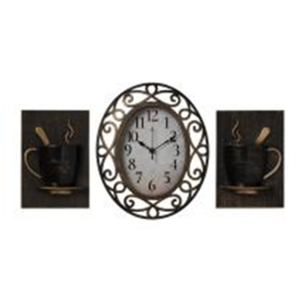 Часы настенные овал 31х26 см+2 чашки, корпус бронзовый "Классика" "Рубин" 3126+2-004 Часы настенные овал 31х26 см+2 чашки, корпус бронзовый "Классика" "Рубин" 3126+2-004