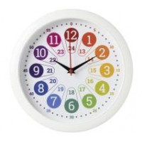 Часы настенные детские круг d=29см, корпус белый, развивающие "Время учиться", Рубин 6026-032