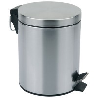 Ведро 5л с педалью хром матовое круглое АКЦИЯ 20%