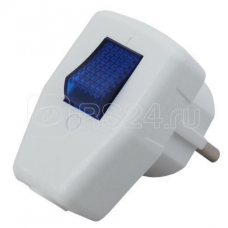 Вилка с заземл. с выкл. 16А бел. 470516 Вилка с заземл. с выкл. 16А бел. 470516