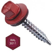 Саморез кровельный 4,8*35 RAL 3011 Красный (уп. 25штук) 