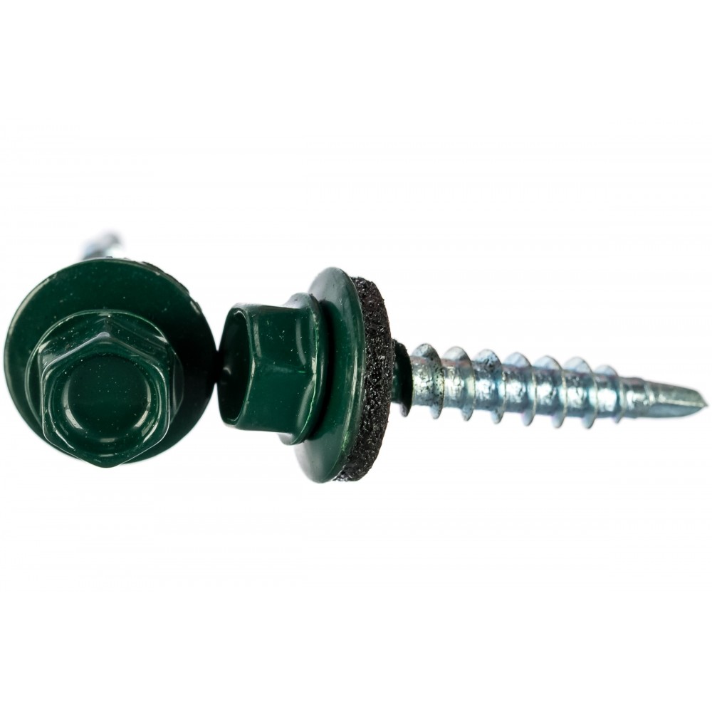Саморез кровельный 5,5* 19 RAL 6005 Темно-зеленый (уп. 25штук) Саморез кровельный 5,5* 19 RAL 6005 Темно-зеленый (уп. 25штук)