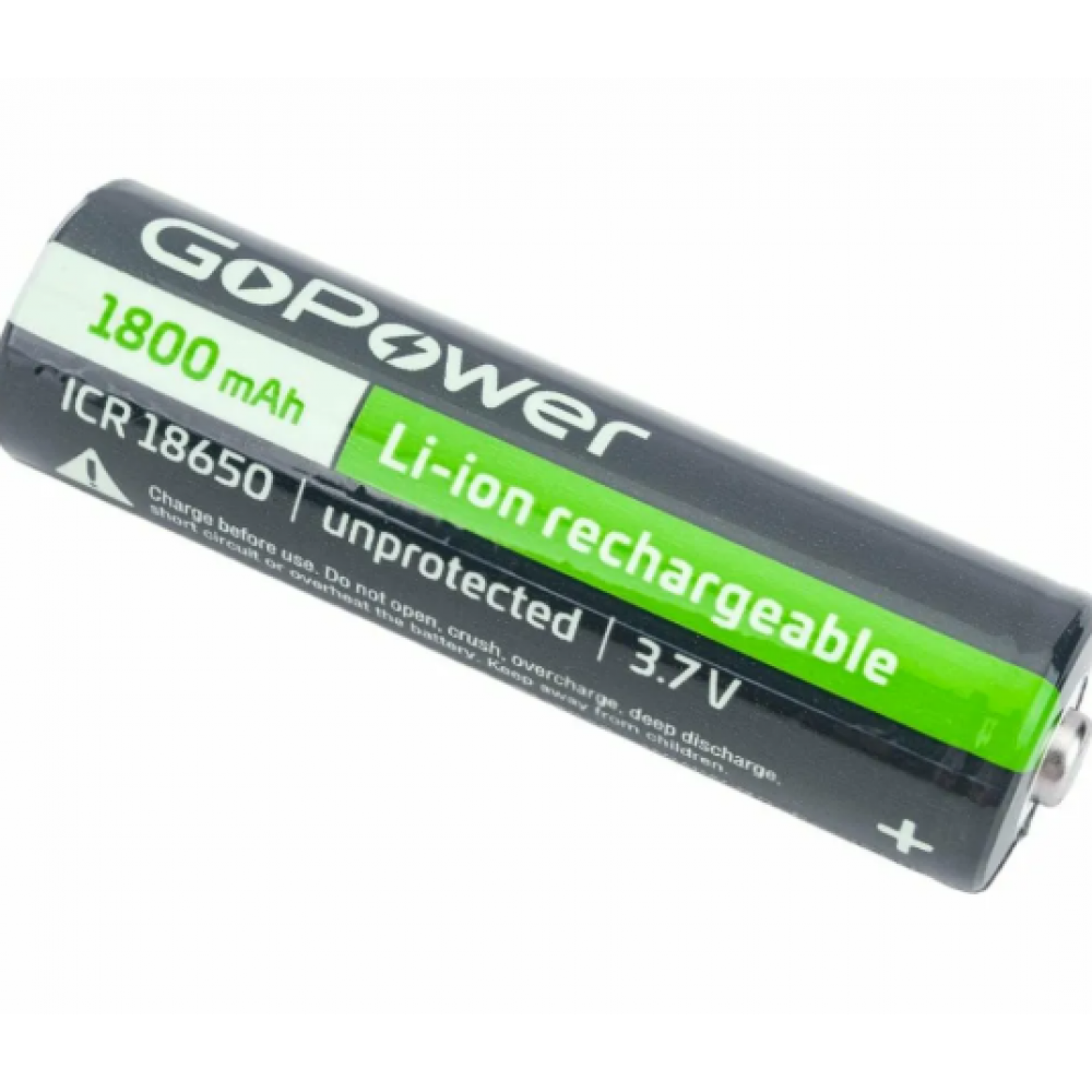 Аккумулятор 18650 3.7В 1800mAh GoPower 00-00018351