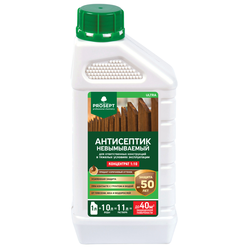 Антисептик невымываемый коричневый Prosept Eco Ultra 1,0л(1:10)(061-1)